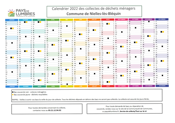 Calendrier collecte déchets